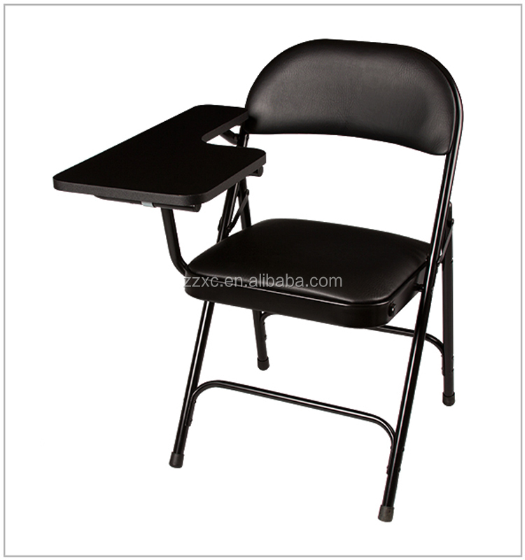 ビニールクッション金属の折り畳み式の学生の椅子を書くことでタブレットアーム仕入れ・メーカー・工場