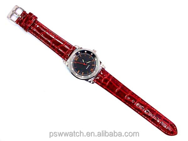 fashion polished leather luminous hands lady leather watches