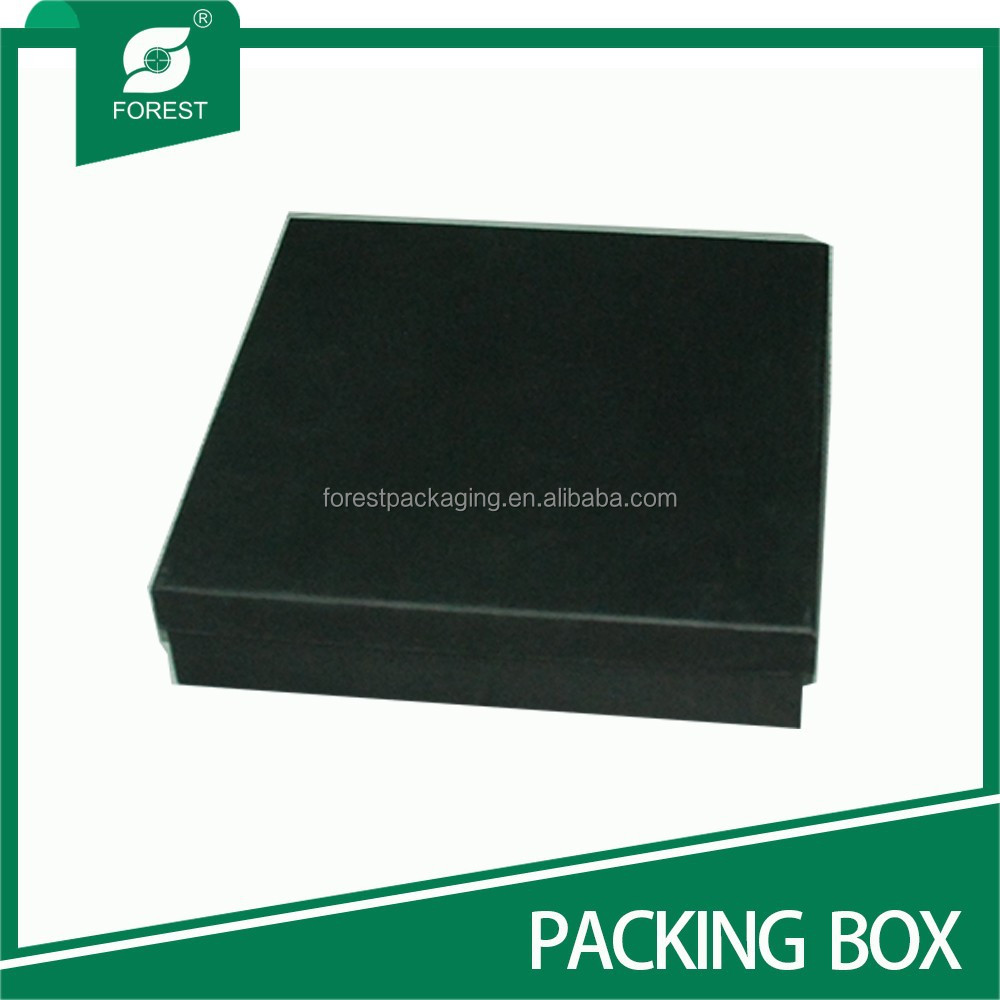 black cardboard packing box flat pack gift box