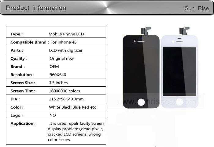 デッドピクセルオリジナルlcdiphone4sのためのlcd画面の置き換え仕入れ・メーカー・工場