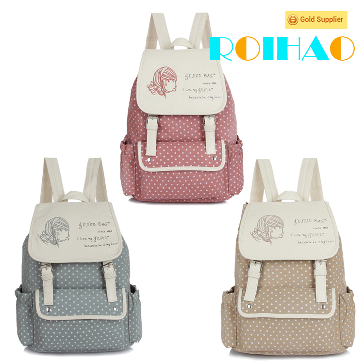 Roihao new product high quality best printed girl cute backpacks for teens