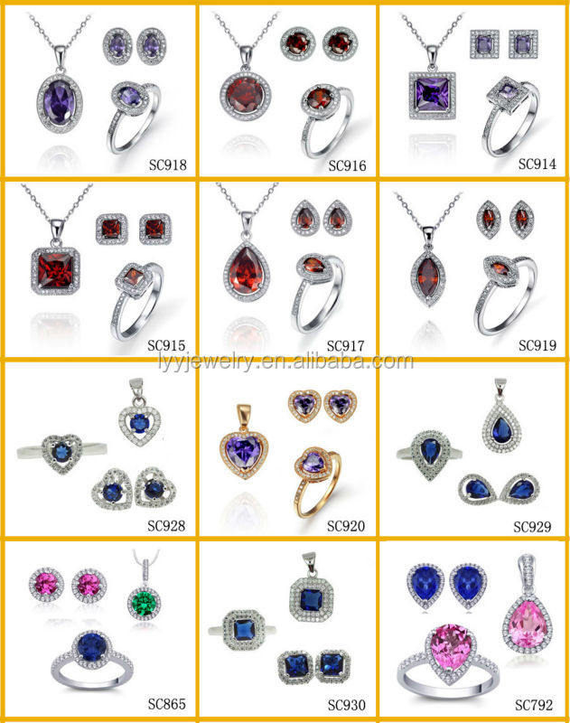 最も人気のある2014年ダークブルーの宝石シルバージュエリーセット問屋・仕入れ・卸・卸売り