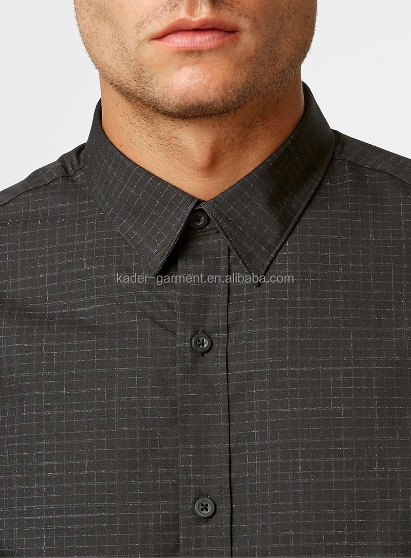 ブレンド綿麻の卸売格子縞のシャツ男性用仕入れ・メーカー・工場