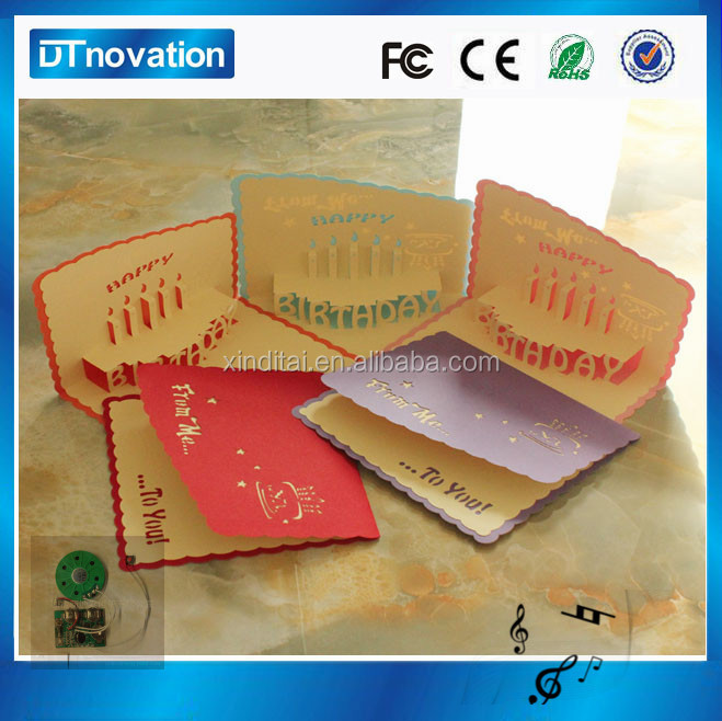 wholesale make design 3d hapyy birthday cards with sound card