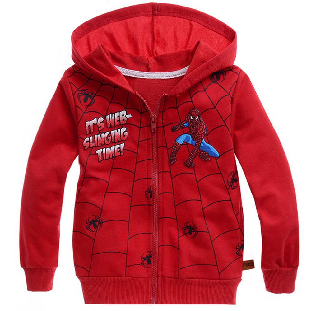 空白のプルオーバーパーカー高品質の子供の卸売ファッション版画とスパイダーマンデザインプルオーバーパーカー仕入れ・メーカー・工場
