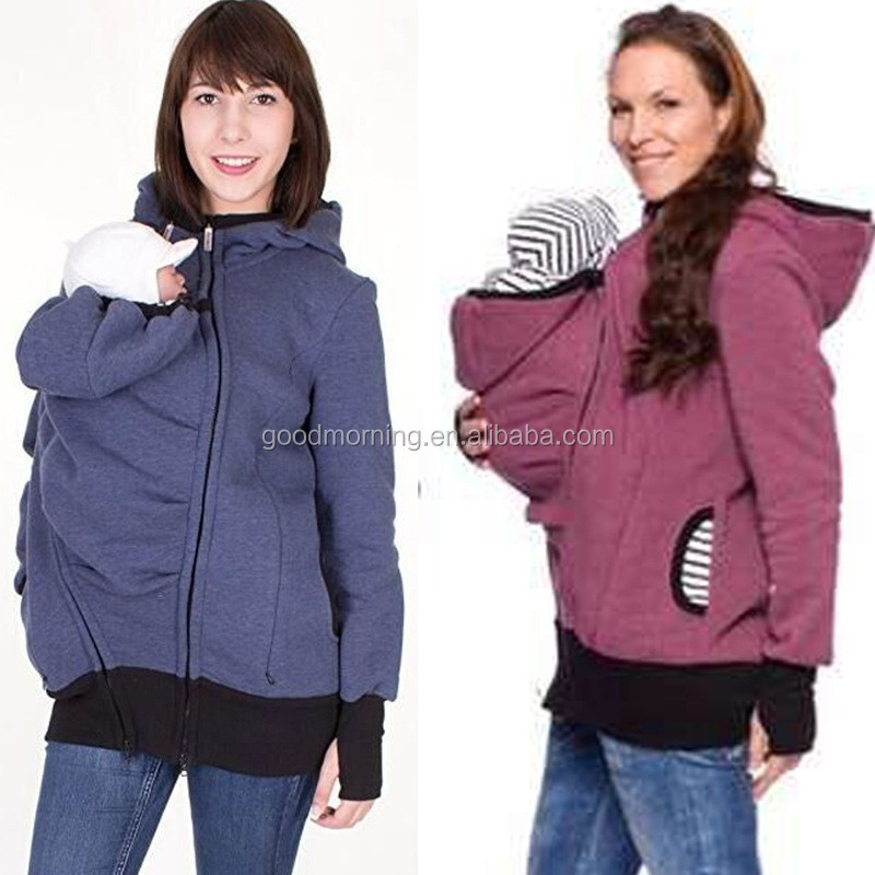 3 in 1 Babywearing jacket Maternity Pregnancy Multifunctional Kangaroo hoodie for mom and baby, baby carrying hoodie LIGHT GREY LILAC.jpg