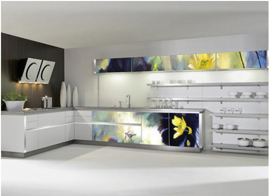 Goedkope moderne keuken kast meubels met zwart aanrechtblad voor ...