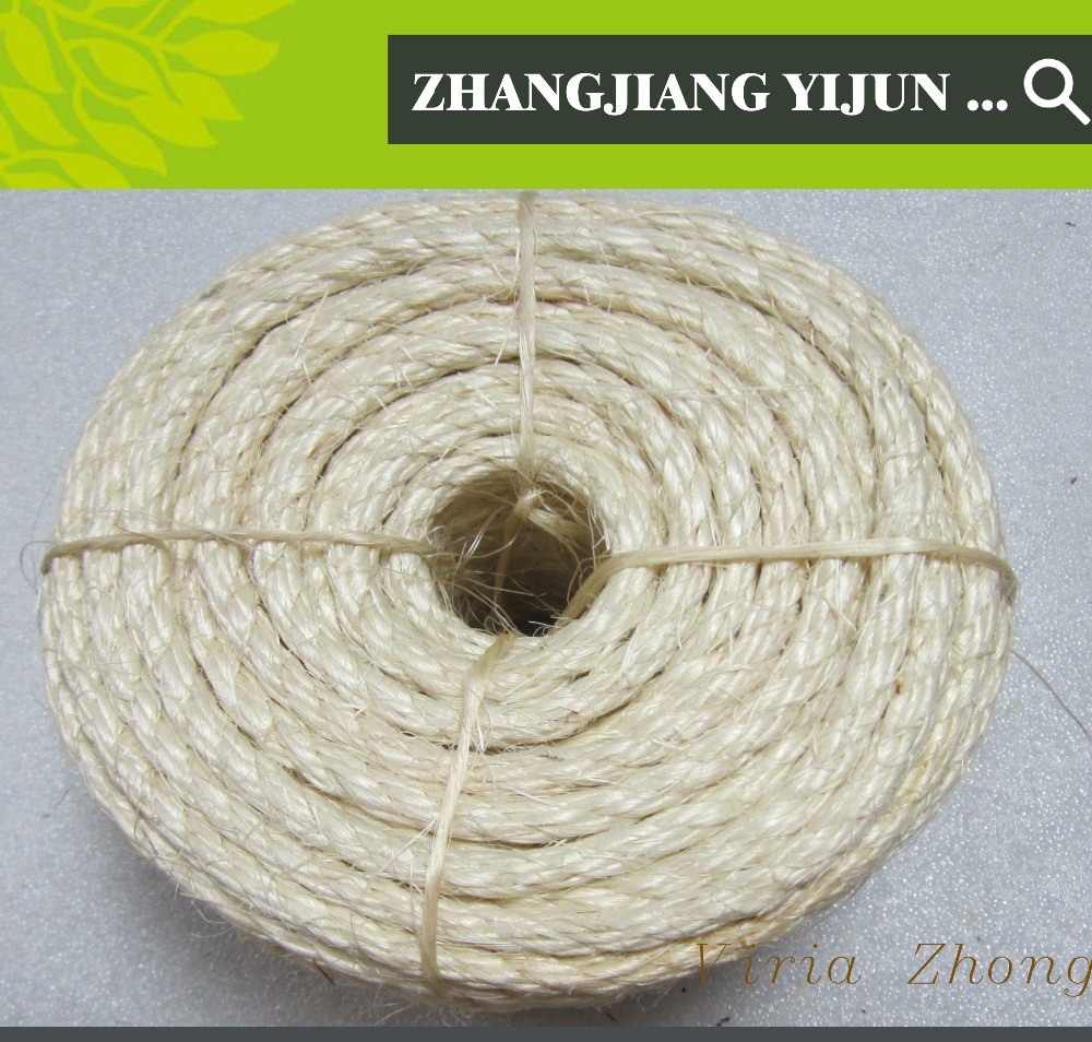 6mm 3 Strands Natural Fiber Ropetwisted Packing Sisal Rope With Good