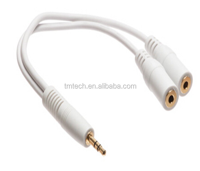 3.5mm Stereo Plug To Dual 3.5mm Stereo Jacks White 6 In Buy 3 Pin
