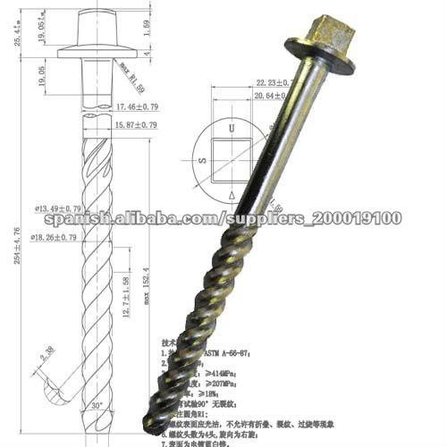 DIMENSIONES DE TORNILLO dimensiones de tornillo: