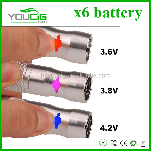 Rigid design x6 battery with 1300mAh Variable Voltage for sell