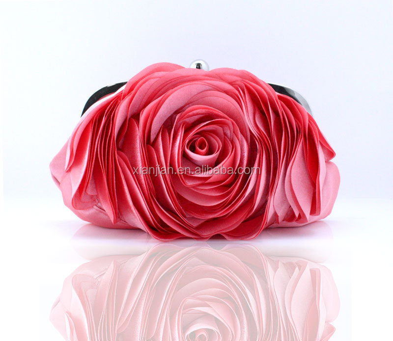 Brialrossetteシフォン結婚式の花のイブニングクラッチの財布( lcheb126)問屋・仕入れ・卸・卸売り