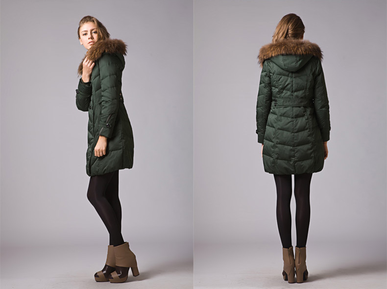 新しいスタイルの毛皮の襟の長い2014年スタイルダウンコート問屋・仕入れ・卸・卸売り