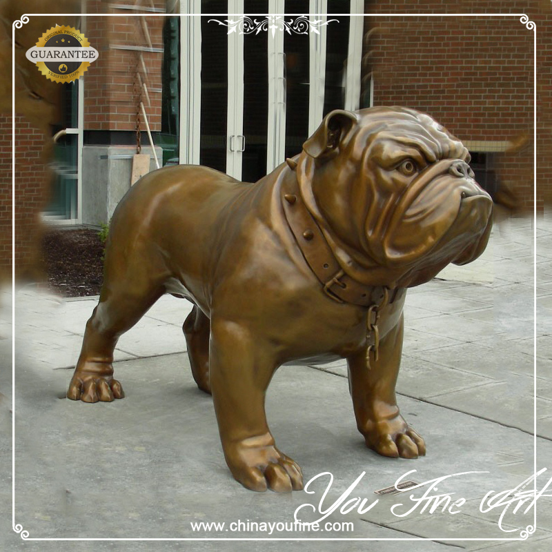 life size bulldog statue