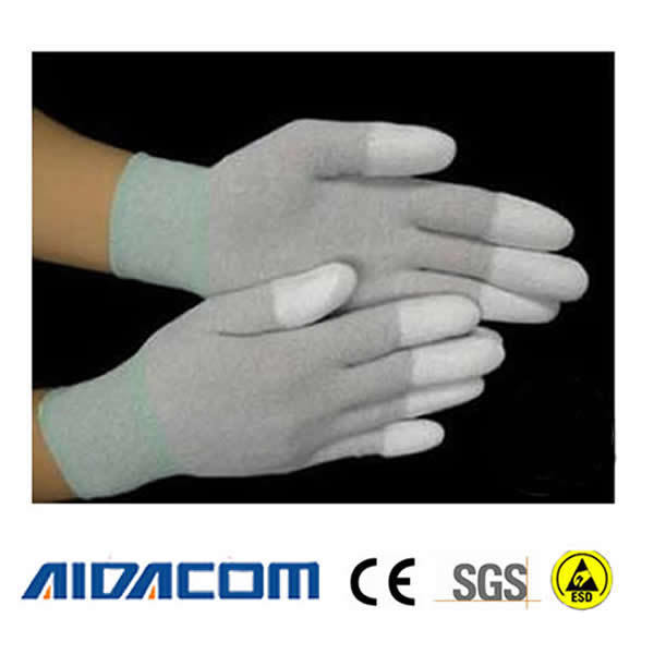 クリーンルームesd帯電防止トップナイロンコーティングされた手袋仕入れ・メーカー・工場