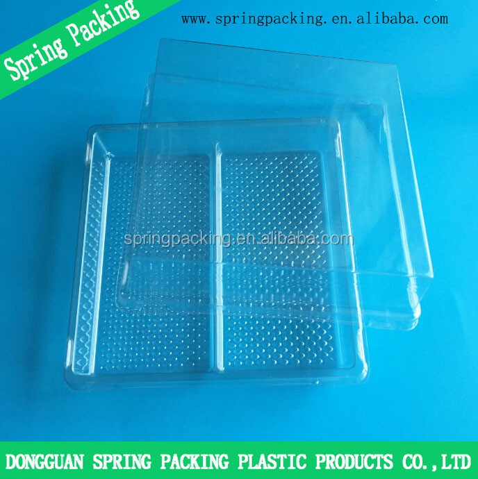 ISO22000食品グレード工場卸売プラスチック梱包寿司ボックスビスケットトレイコンテナサラダボックス包装ケーキボックスで蓋仕入れ・メーカー・工場