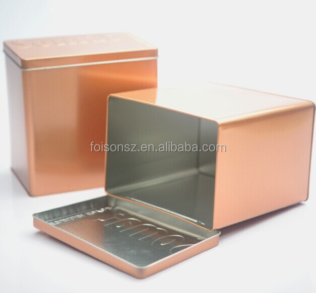glossy golden color food packaging round tin box