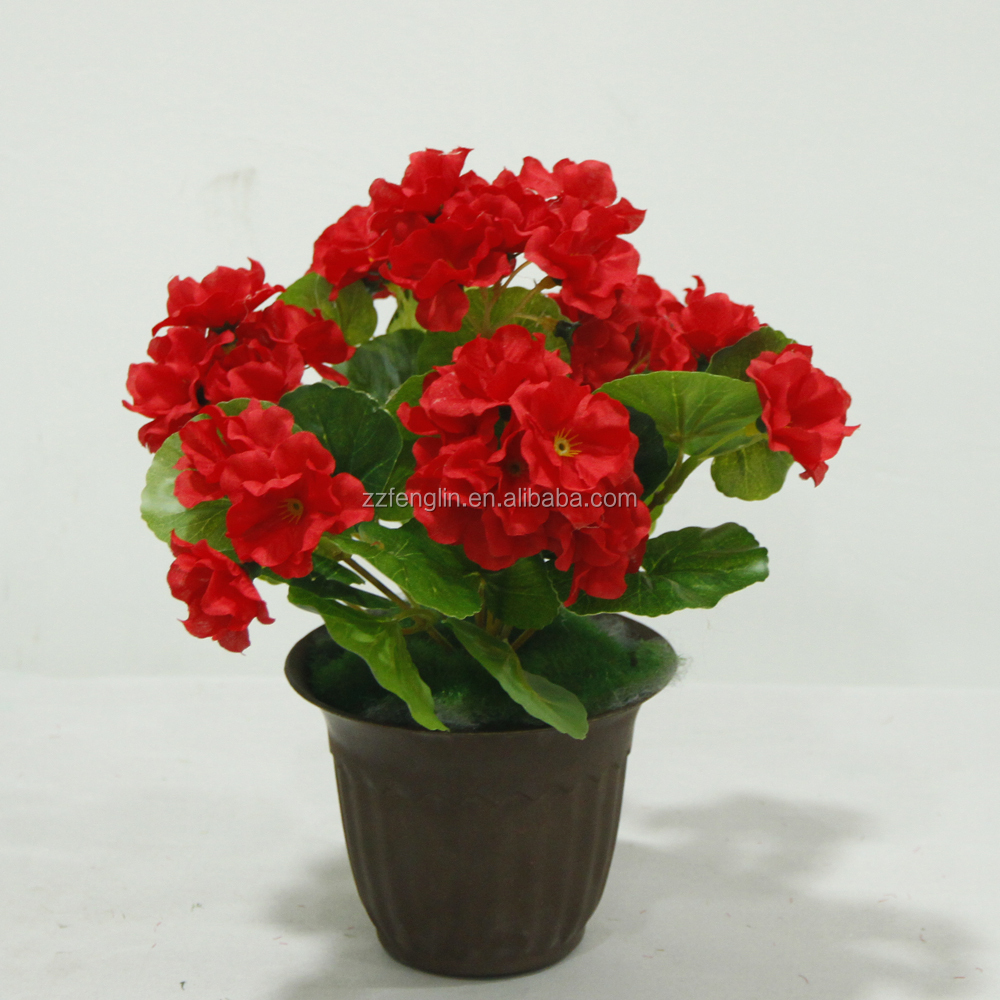 latex real touch mini artificial geraniums flower wholesale for