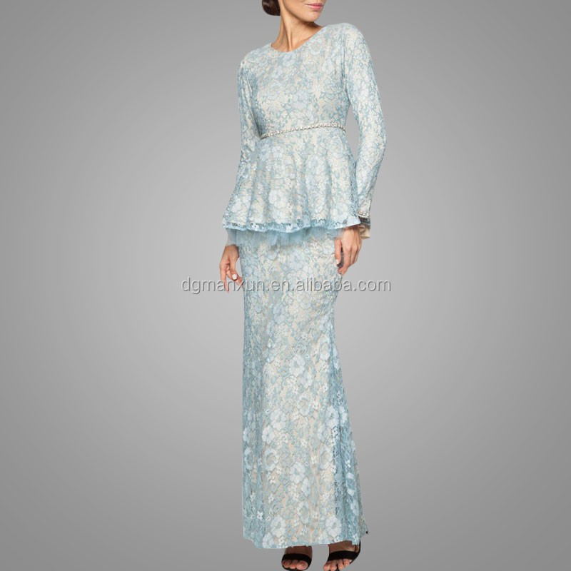 2016 manxun baju kurung high grade peplum mermaid baju kurung modern