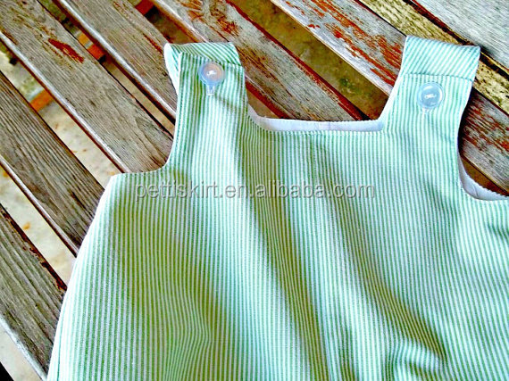 緑シアサッカーのベビーカーベビー用品男の子の服新しい生まれた赤ちゃんの服仕入れ・メーカー・工場