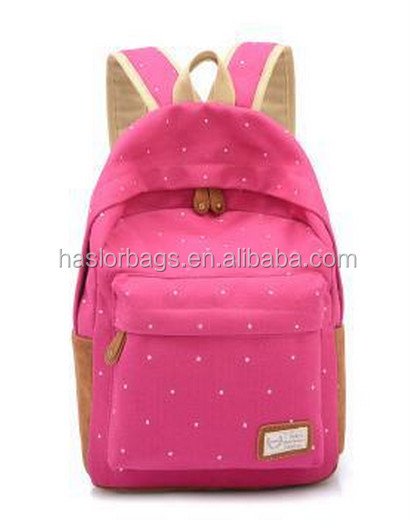 2015 Primary Canvas Cute Backpack for High School Girls