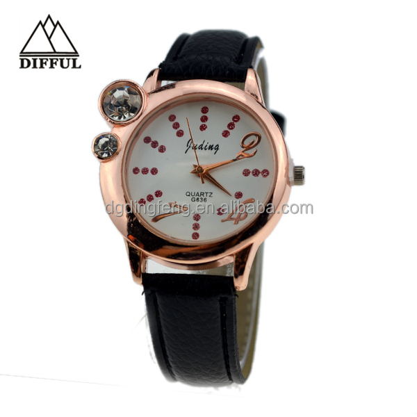 新製品2014年卸売ヴィンテージ黒の革の腕時計ファッションジュエリー流行ウォッチ問屋・仕入れ・卸・卸売り