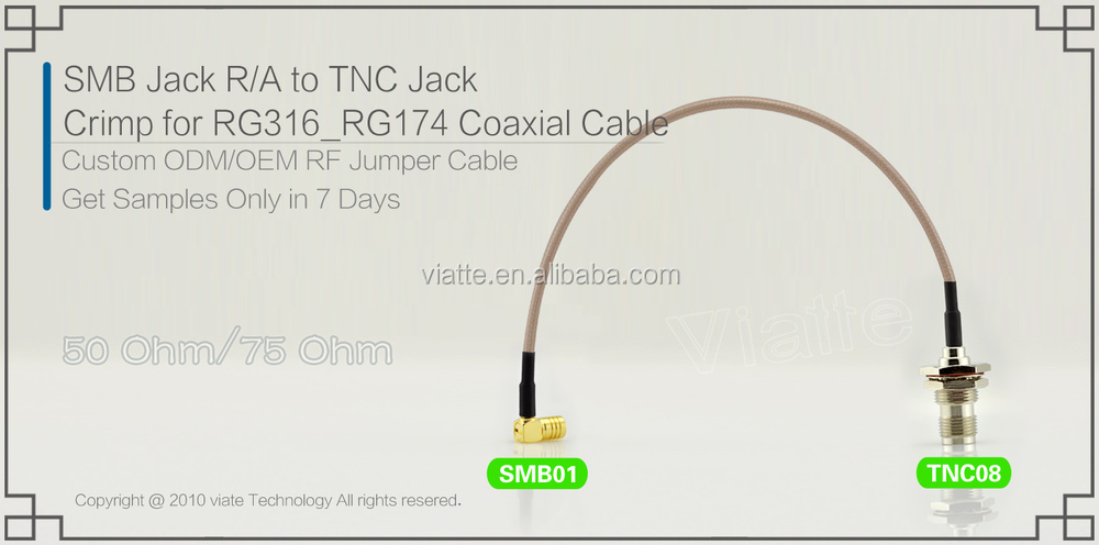 卸売smbジャック・女に対して直角tncジャック/rg316_rg174メス圧着用同軸ケーブルのコネクター仕入れ・メーカー・工場