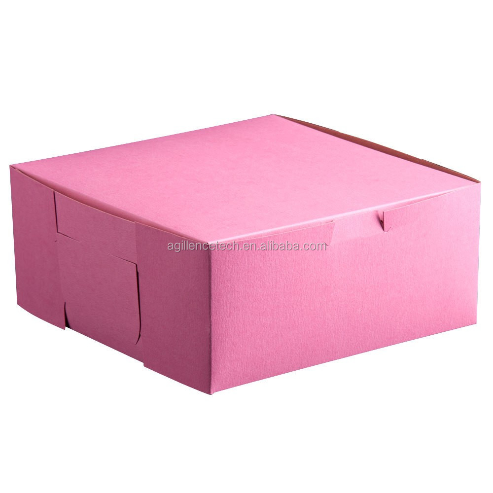 ピンクのハンドメイド2015カスタムデザインの紙のケーキ箱卸売ベーカリーボックス仕入れ・メーカー・工場