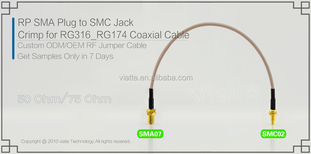 Rpsmaプラグ/malesmcにjack/rg316同軸ケーブルメス圧着コネクタのための仕入れ・メーカー・工場