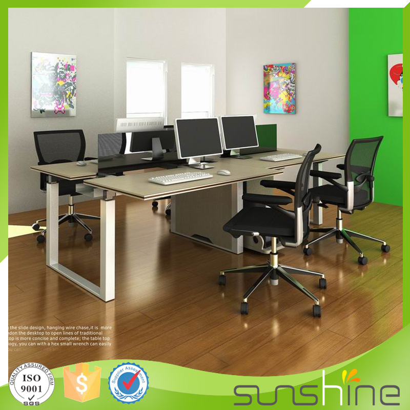 2015 Guangzhou Sunshine Open Space Cheap Chinese Office Furniture Wood Based Panel Workstation For 4 People Wholesale (5)