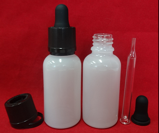 JB-270 glossy white glass bottle