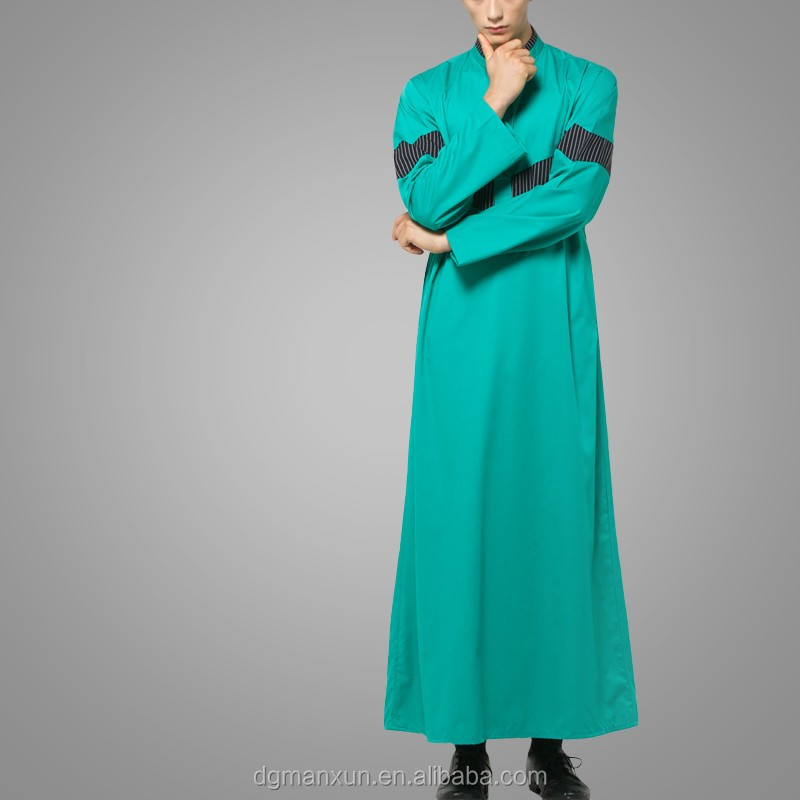 dgManxun Muslim High Quality Men Arab Thobe Wholesale Men Saudi Thobe Awwal Thobe Fly Series Green (2).jpg