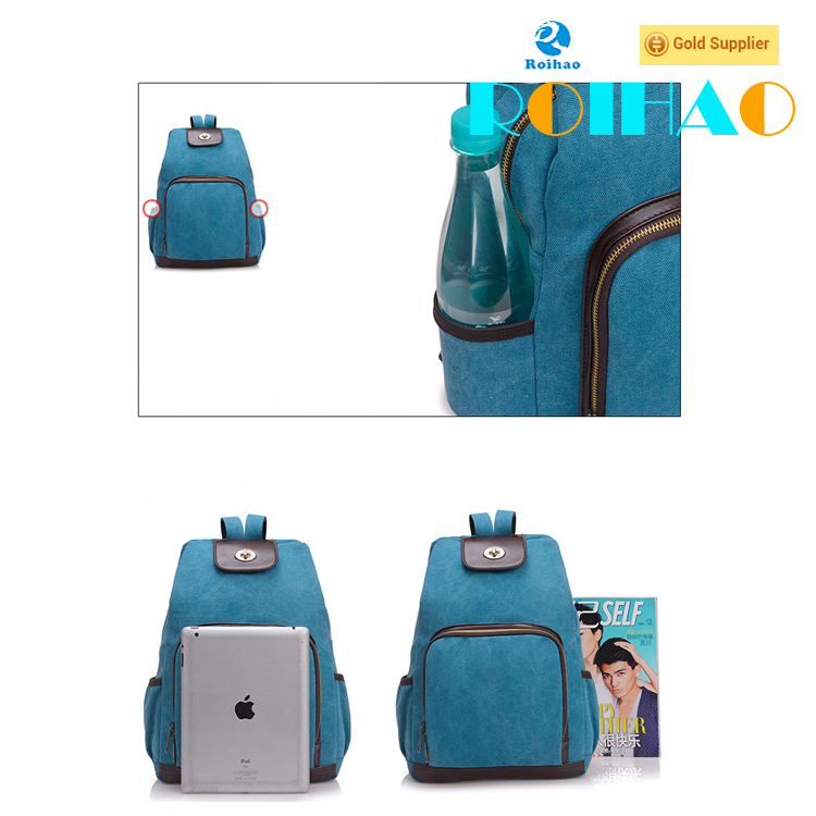 Roihao china supplier hot selling unisex impact canvas backpack wholesale for teenagers
