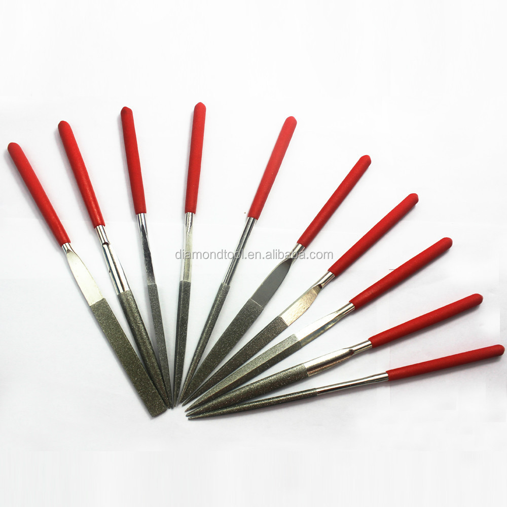 10Pcs Diamond File,Dipped Handle Needle File Set,Micro Jewels