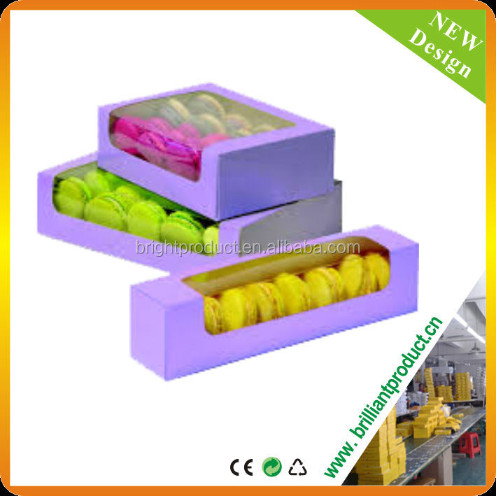 colorful macaron box wholeale, handmade custom printed macaron packaging