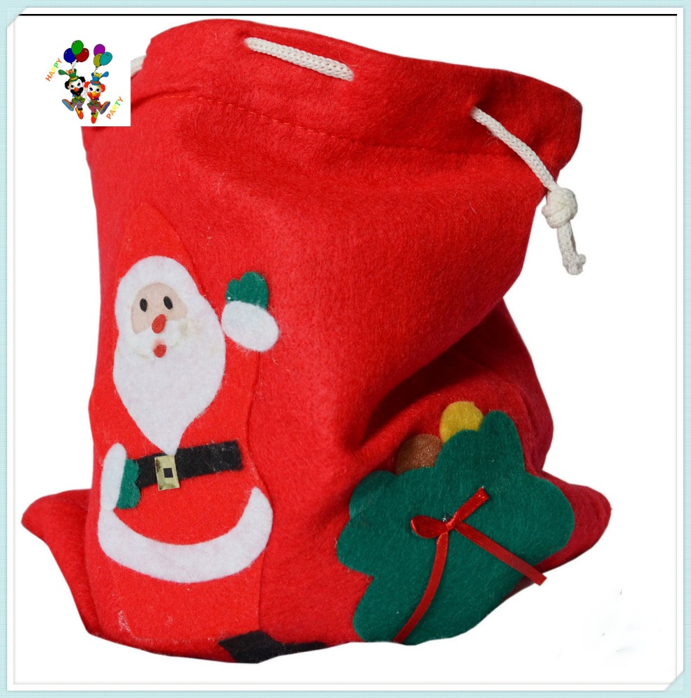 cheap felt xmas party large drawstring christmas santa cheap felt xmas party large drawstring christmas santa