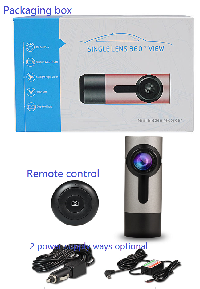 2017 New Product Remote Control 360 Degree Camera Dash Cam With Car Dvr