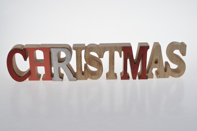 Christmas Xmas Wooden Block Letters Painted Letter Decorations