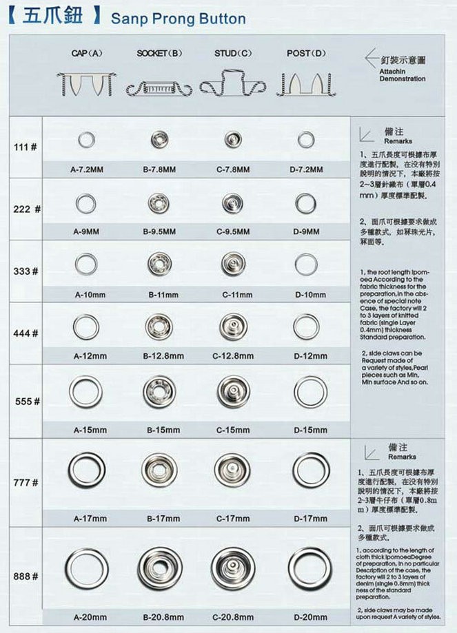 真鍮5突起スナップボタン用ベビー服仕入れ・メーカー・工場