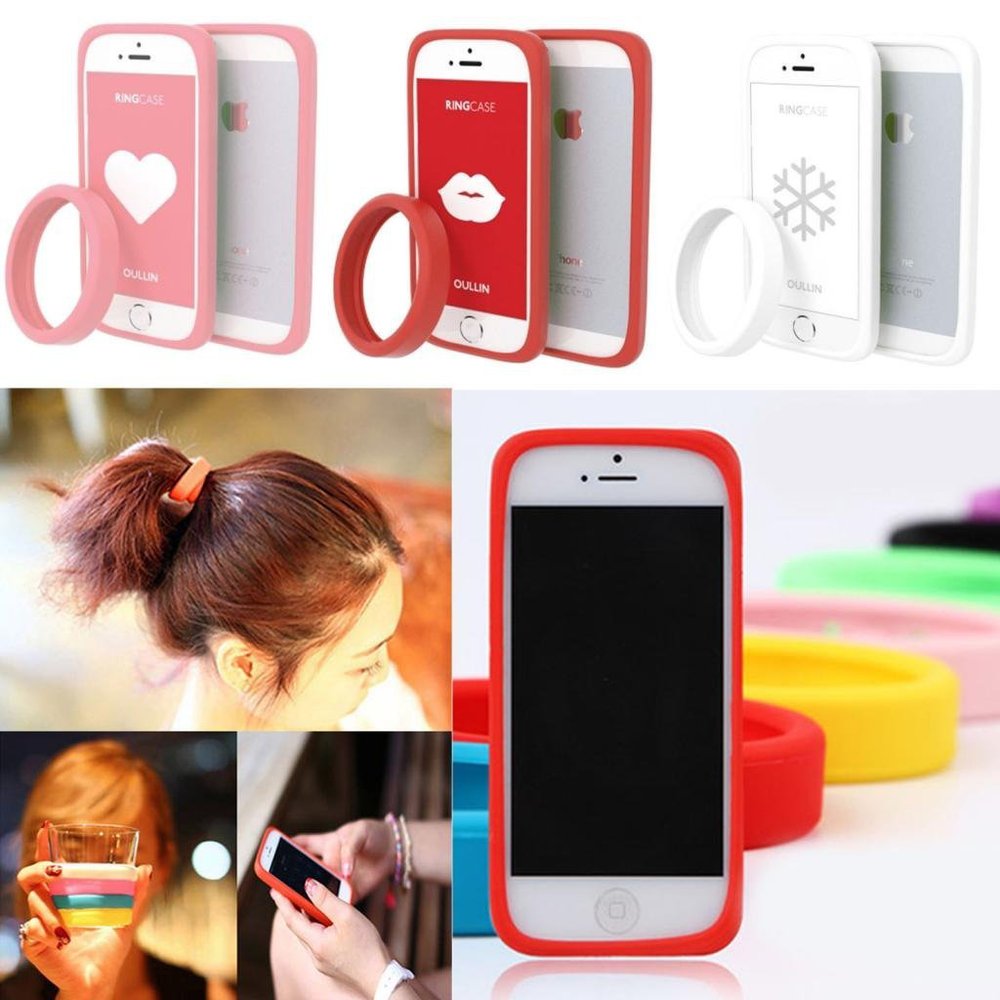 マルチ機能のシリコーンのバンパーケース弾性ポニーテールホルダーブレスレットリストバンドのデザインringcase5siphone6iphone4sのためのサムスン問屋・仕入れ・卸・卸売り