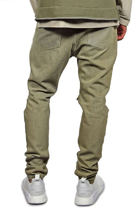 olive ripped jeans mens