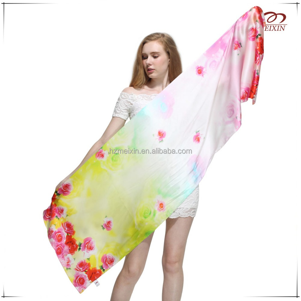 2015 14mm silk twill long scarf for young lady