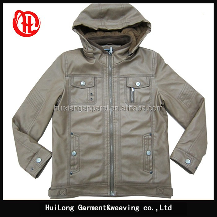 新しいオーダーpuジャケットの冬男の子用キッド革のジャケット仕入れ・メーカー・工場