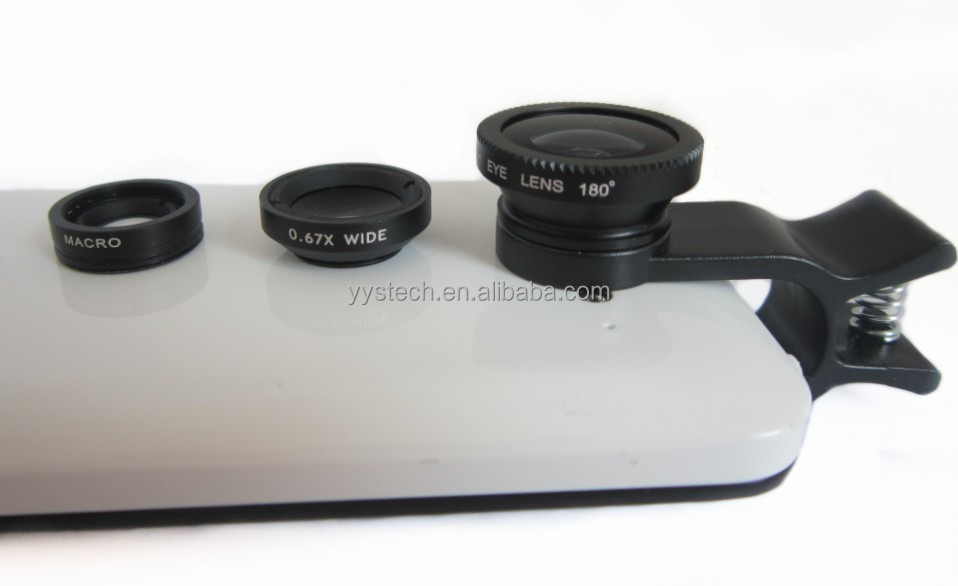Fisheye Lens Camera Lens Universal Clip Lens for Iphone 4 s / 5s & Samsung with Fisheye Wide-angle Macro