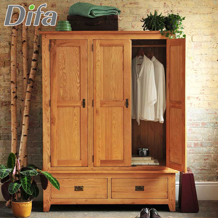 Custom Wooden 3 Doors Wardrobe Closet Wooden Cupboard Designs Of