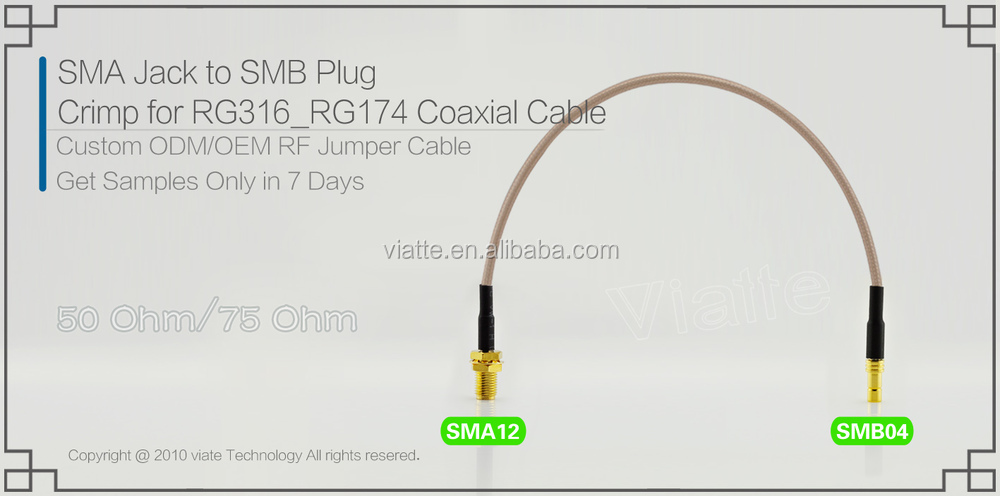 Smaジャックメスsmbプラグオスにジェンダージェンダーのためのrg316_rg174ストレート圧着同軸ケーブルのコネクター仕入れ・メーカー・工場