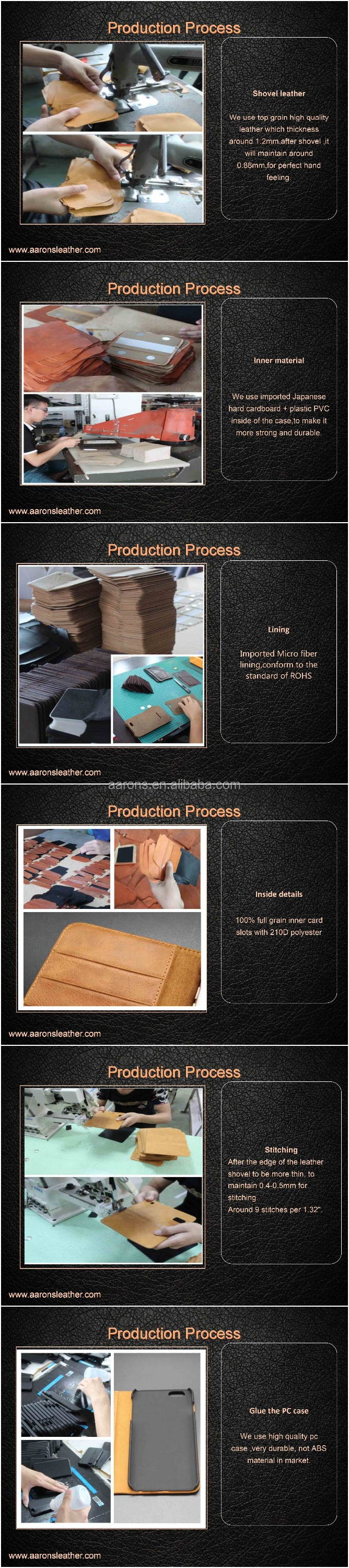 Custom genuine cow leather for iphone 6s real leather case