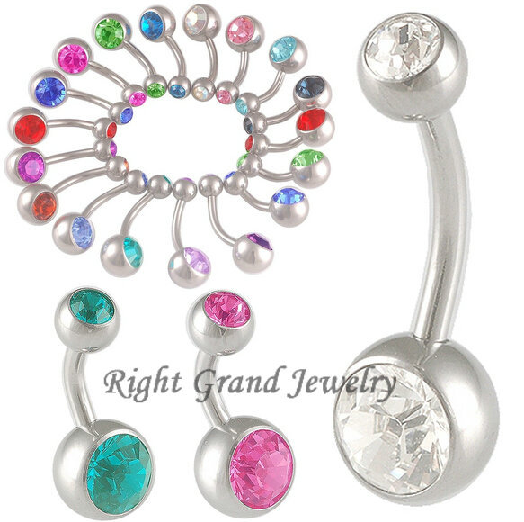 Fancy Double Cz Stone Anime Belly Button Ring - Buy Anime Belly Button