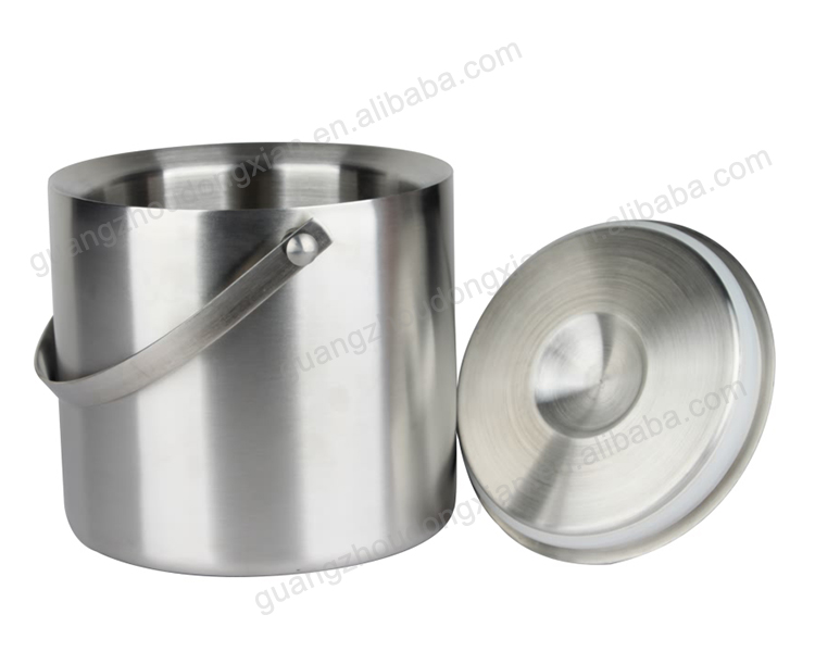 Round Stainless Steel Ice Bucket Champagne