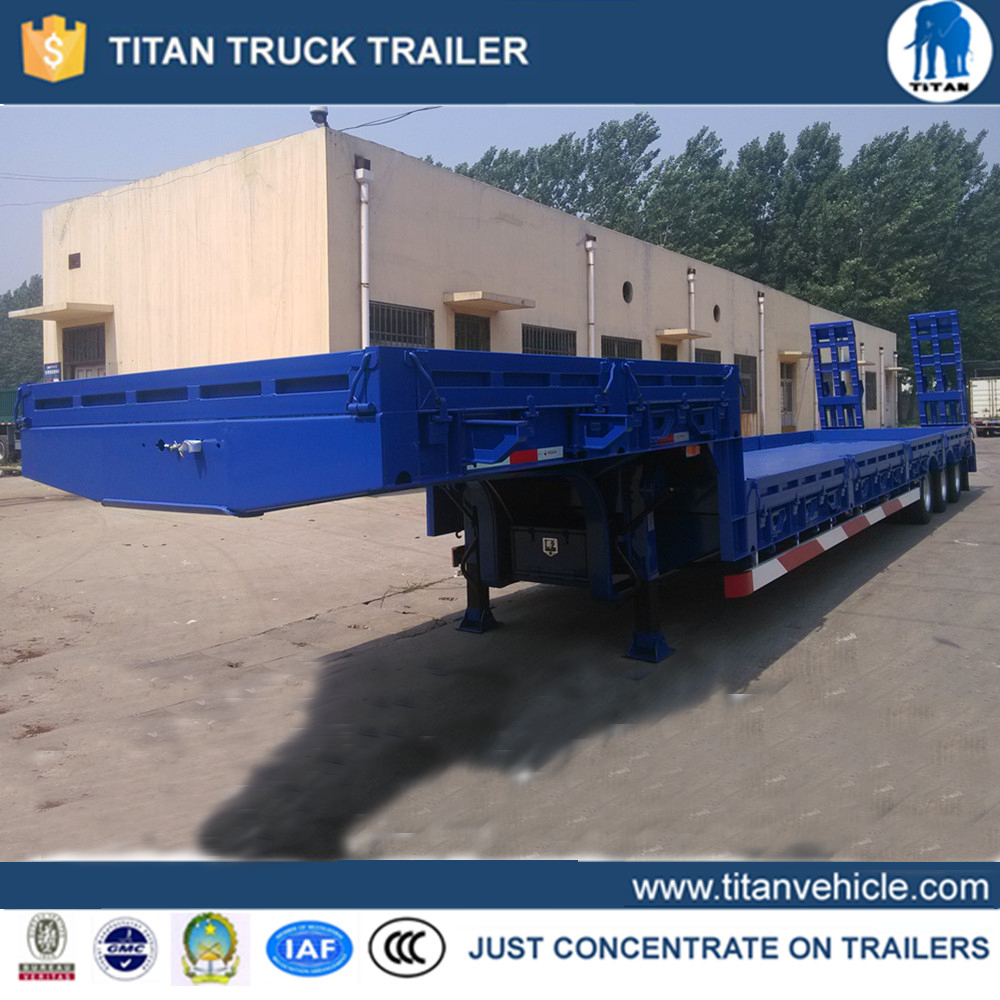 tri-axle Lowbed semi trailer with pins